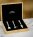 Royal Selangor Children’s Teddy Cutlery Set in wooden gift box with optional engraving